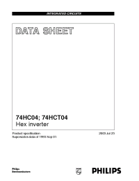 Datasheet 74HCT04 manufacturer Philips